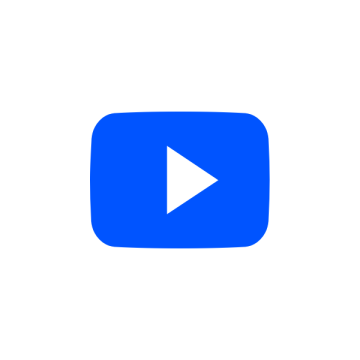Blue icon of YouTube
