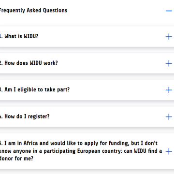 Photo that shows the five first entries of WIDU's FAQ page