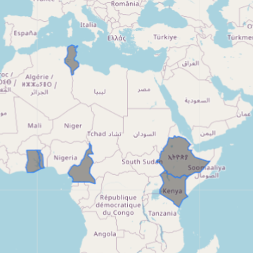 Participating countries in Africa: Cameroon, Ethiopia, Ghana, Kenya, Togo & Tunisia