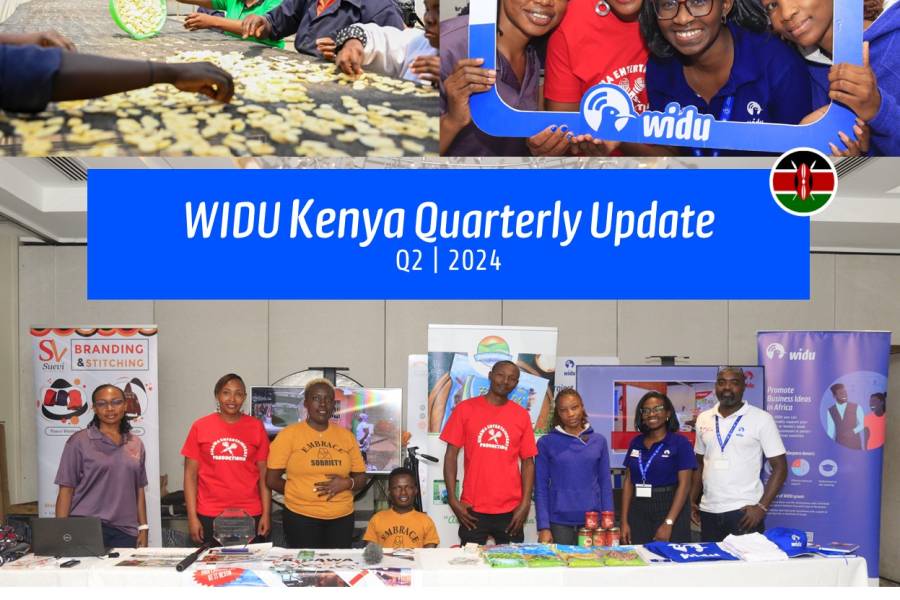 Three photos on one visual, headline: "WIDU Kenya Quarterly Update"