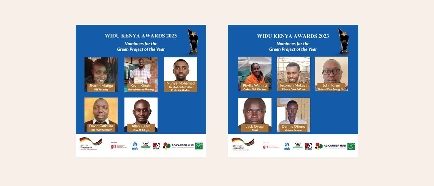 Nominees for the Green Project of the Year WIDU Kenya Awards 2023