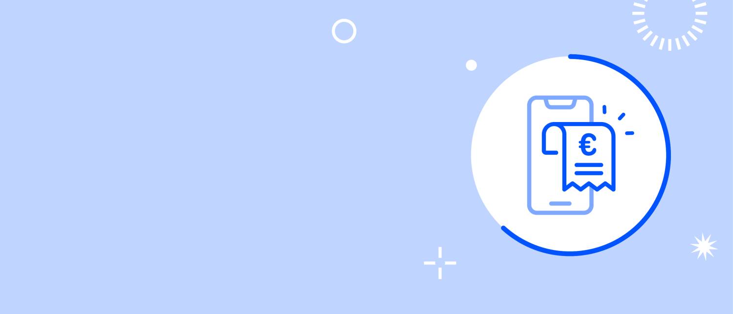 Un fond bleu et blanc avec des pictogrammes représentant la documentation