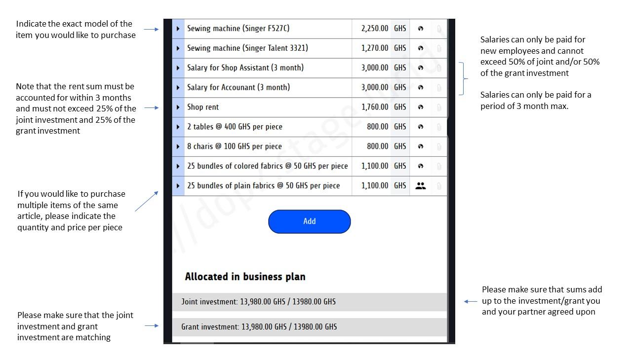 How to fill out the WIDU investment plan english