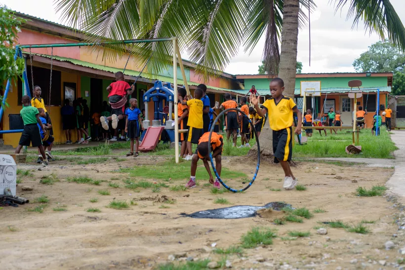 pupils play in the Discovery International School's playground. Copyright: WIDU.africa