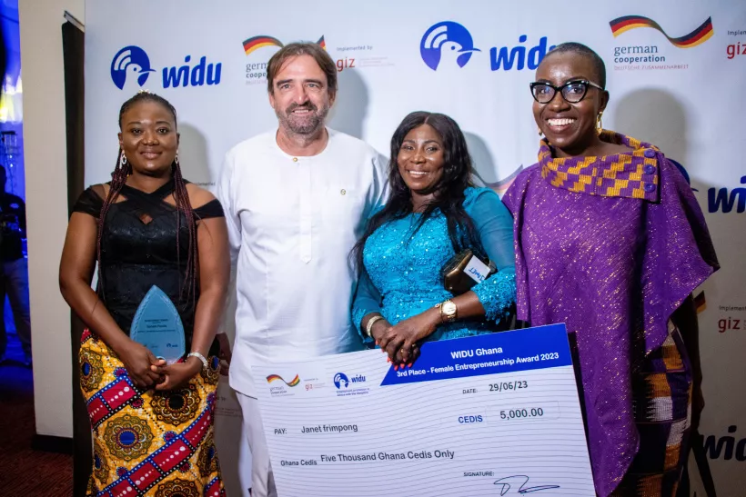Ama Duncan's (right) replicable "Fabulous Women Network" supports Ghanaian women in business. Copyright: WIDU.africa