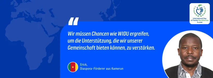 "ir müssen Chancen wie WIDU ergreifen, um die Unterstützung, die wir unserer Gemeinschaft bieten können, zu verstärken." - Erick
