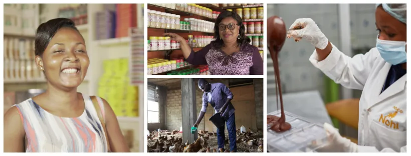 Patchwork of 4 entrepreneurs